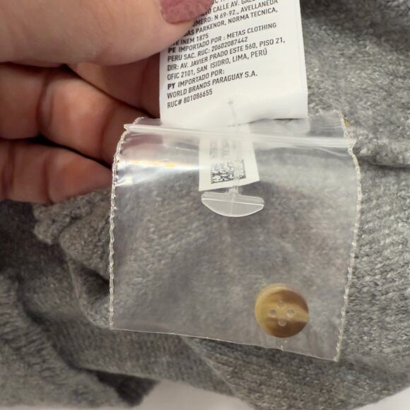 American Eagle Women's Size L Gray Long Sleeve Half Button Up Sweater #3557 - Picture 6 of 9